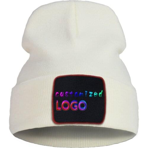 Hat customized LOGO Printing Warm Fashion Women Winter Knit Hats Outdoor Casual Unisex Autumn Hat Warm Fashion Beanie