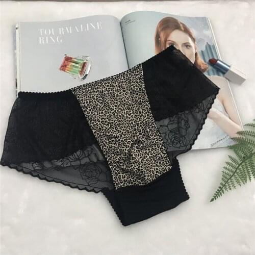 Sexy Leopard Transparent Lace Men Briefs Gay Underwear Breathable U Convex Pouch Sissy Underpants