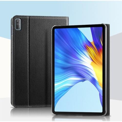 Smart Protective Case For Huawei Honor Pad V6 10.4" 2020 KRJ-W09 KRJ-AL00 Tablet Leather Cover Cowhide Flip Auto Sleep Wake Case