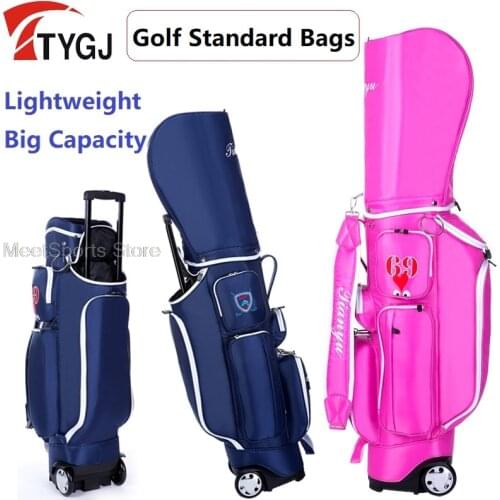 Retractable Golf Bag High Capacity Stand Caddy Airbag Outdoor Golf Bag Travelling Aviation Package With Wheel Lightweight Pack