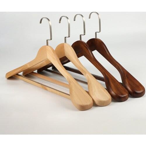 High-Grade Wide Shoulder Wooden Coat Hangers - Solid Wood Suit Hanger