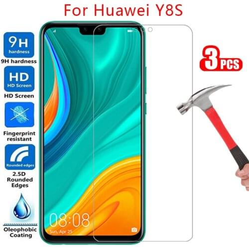 Protective tempered glass for huawei y8s screen protector on huaweiy8s y 8s 8 y8 s ys8 8ys film huawey huwei hawei huawi huawe