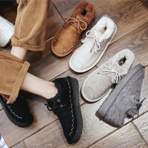 2020 Womens Fashion Retro Flat Bottom Strap Wild Classic Comfortable Non-slip Thick Velvet Shallow Mouth Casual Boots B20-07