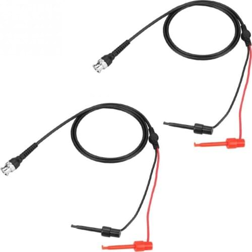 2Pcs BNC to Dual Testing Hook Probe Oscilloscope Machine Thread Connection High Stability Test Lead Coaxial Cables tools