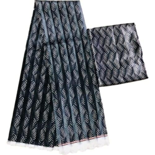 2020 Hot Sale African Printed Organza ribbon Fabric thick Ribbon fabric silk fabric for Garment Material 6 yards! H07-15