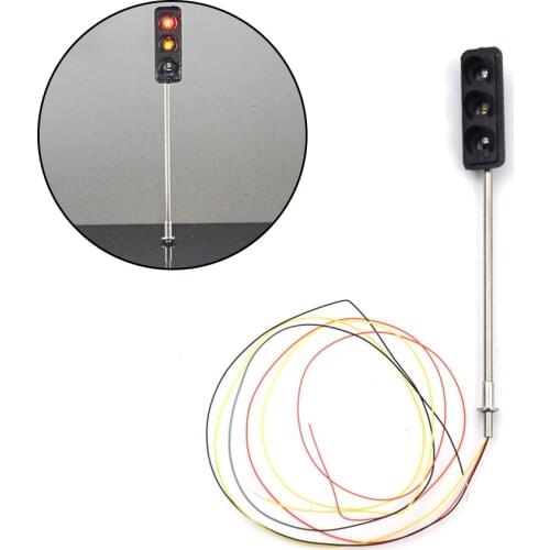 6cm Metal Traffic Signal Pedestrian Crossing LED Light Model 3V Train Railway Architecture Diorama Scenery Layout Learning Toy