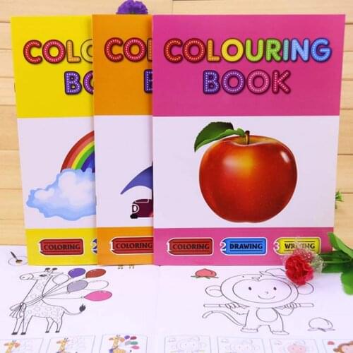 English childrens coloring picture book Drawing Book Childrens kindergarten 2-3-6 year old Drawing Toys gift