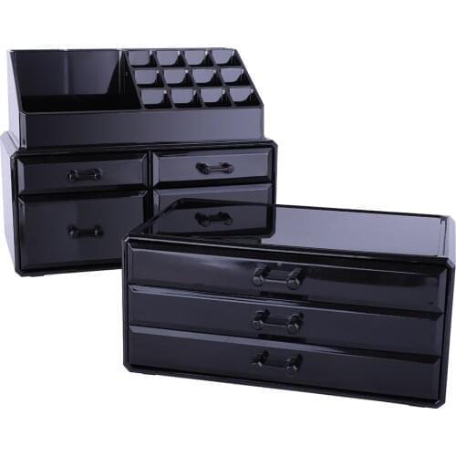 Large storage box with lock cosmetics storage rack led light vanity mirror make up organizer storage boxes with lids 190812211