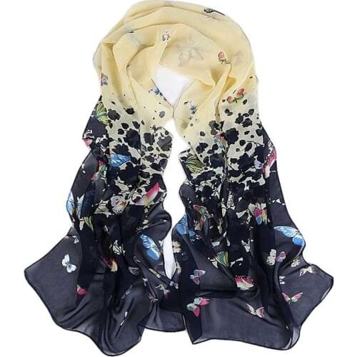 Long Chiffon Silk scarves Fashion Design butterfly scarves designers women Summer Sunscreen Scarves Shawl P5A16284
