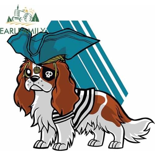 EARLFAMILY 13cm x 11.6cm For Spaniel Dog Scratch-Proof Car Stickers Laptop Fine Decal Waterproof Sunscreen Suitable for VAN RV