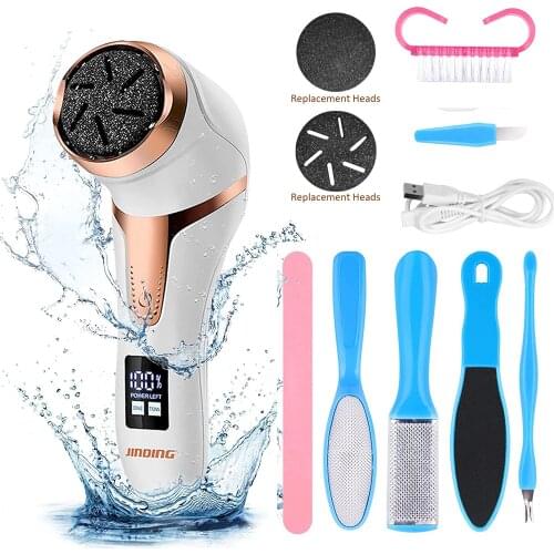 Electric Pedicure Tools Foot Care File Leg Heels Remove Hard Cracked Dead Skin Callus Remover LCD Feet Clean Care Machine 10Pcs