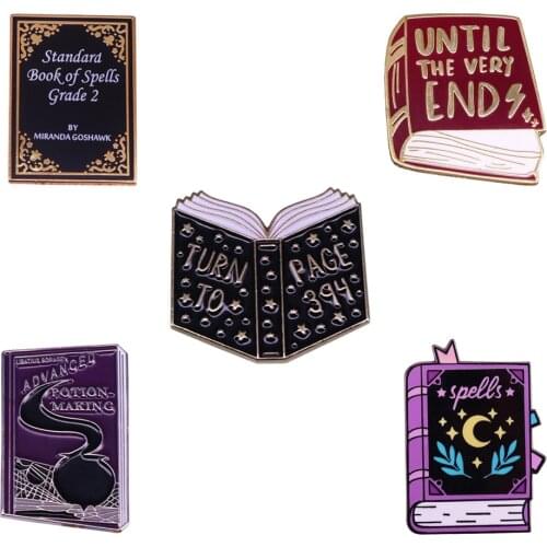 Book of spells enamel pin magical witchcraft badge literature brooch bookworm bookish gift