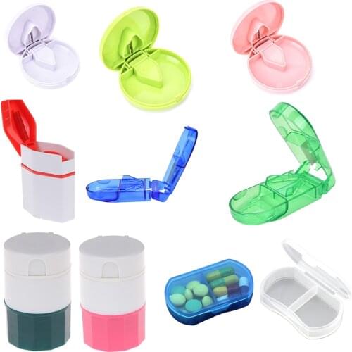 Weekly Pill Box Storage Case Cutting Tablets Medication Pill Box Cutter Medicine Crusher Grinder Splitter Tablet Cutter Divider