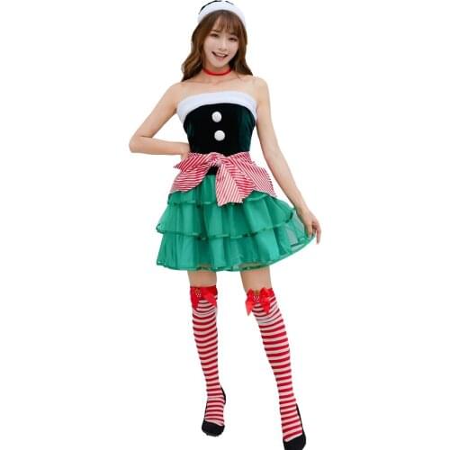 Hot Sale Sexy Adult Women New Fashion Women Sexy Chrismas Costume Black Red DressErotic Lingerie Adult Santa Girl Costumes