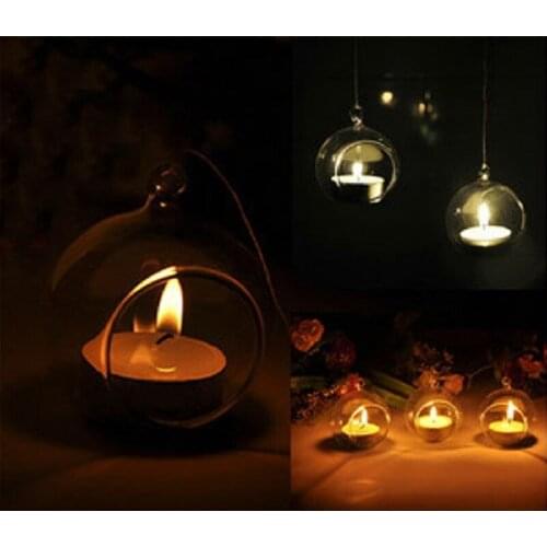 Hot Crystal Glass Candlestick Wedding Party Home Decor Hang Candle Holders Romantic Dinner Decorative Glass Candlestick #47315