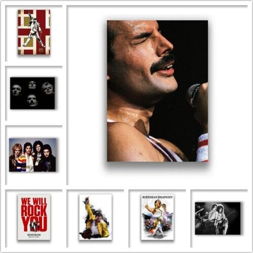 Queen Rock band White Coated Paper Prints Home Decoration for Livingroom Bedroom Home Art Brand