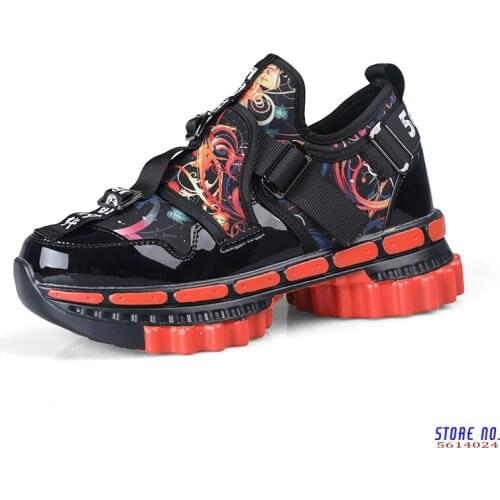 Platform Sneakers Women Gold 2020 Men Chunky Sneakers Fashion Shoes Black Wedge Men Breathable Running Colorful Sneaker