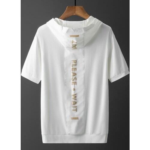 Summer Thin short-sleeve Hoodie men hoodie loose applique embroidery casual fashion half-sleeve t-shirt men Hoodie