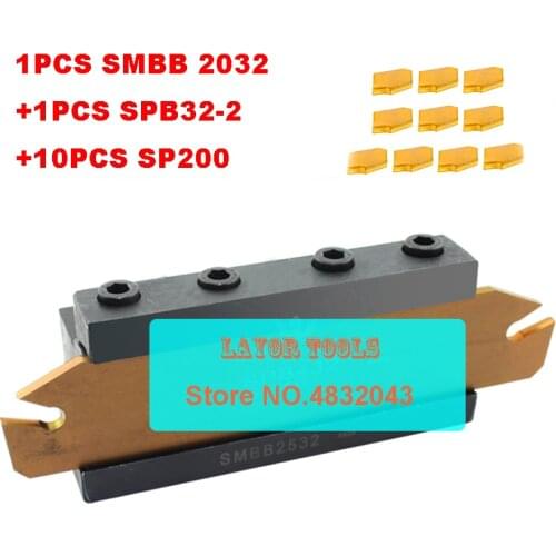 20mm petiole SPB32-2 1pcs+SMBB2032 1pcs+ SP200 NC3020/NC3030 10pcs=12pcs/set NC3020/NC3030 Machining steel CNC lathe tool