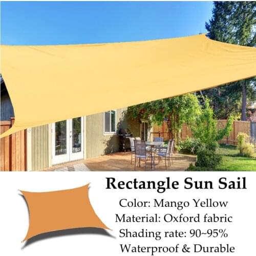 Mango Yellow Rectangle Pergola Oxford Sun Sail Shading 95% Waterproof Camping Outdoor Anti-UV Terrace Tent Garden Gazebo Awning
