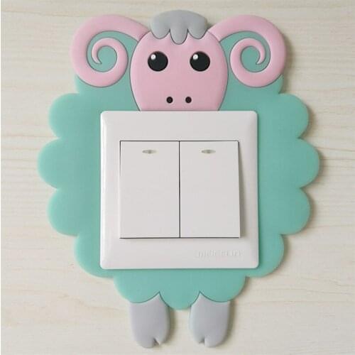Cartoon Soft Glue Luminous Switch Stickers Socket Decorative Cover Protective Cover Washable Paste-free Stickers on The Wall