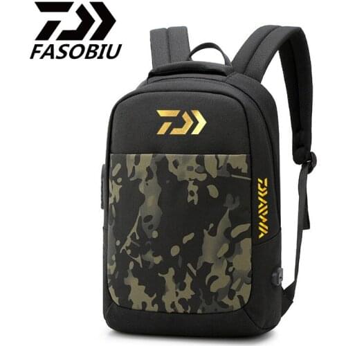 Daiwa Mens Fishing Backpack Outdoor Waterproof Breathable Wearable Multifunctional Storage Lock Army Green Camping Backpack