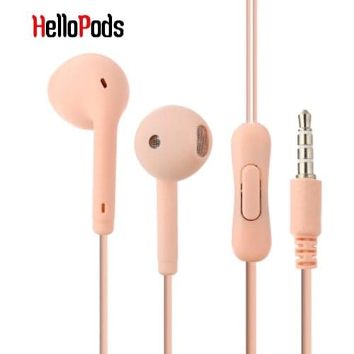 HelloPods Macaron Color Wired Earphones 3.5mm New Universal Headsets Suitable for Apple Huawei Xiaomi VIVO OPPO PK i12 Inpods 12