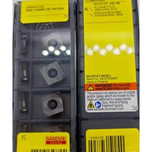 ORIGINAL 5PCS CARBIDE INSERT R590-110508H-PR2 KM CB50