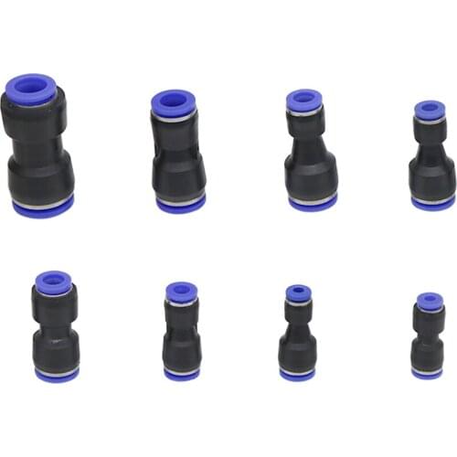Pneumatic Fittings PU/PG Straight Connector 4-16mm OD Hose Reducing 8-6mm Plastic Push In Quick Connector Air Fitting 100pcs
