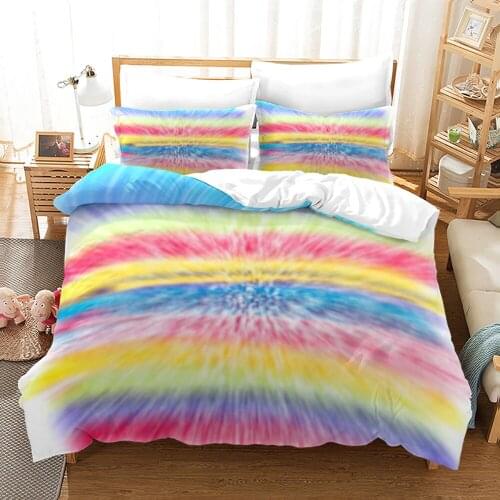 3D Rainbow Spiral Duvet Cover Digital Printing Color Burst Quilt Cover Bedding Set Queen King Size Comforter Cover Bedclothes