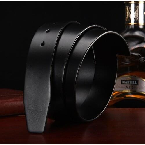 100% Pure Cowhide Belt Strap 3.3CM No Buckle Genuine Leather Belts with Holes High Quality Jeans Cowboy