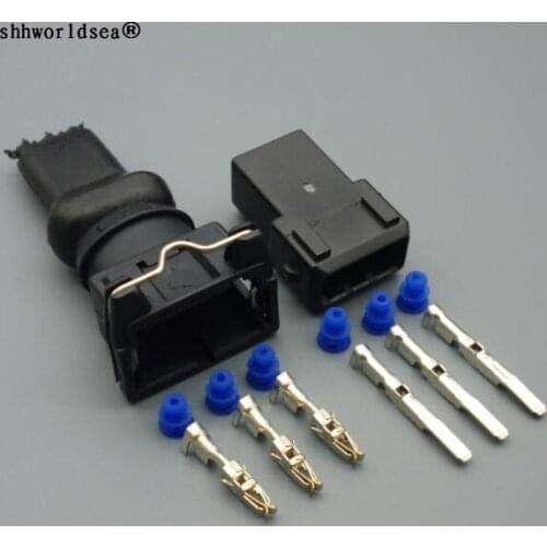 Shhworldsea 3.5mm Female And Male 3 Pin Wire Connector For Bosch EV1 Electrical Connectors Automotive Plug
