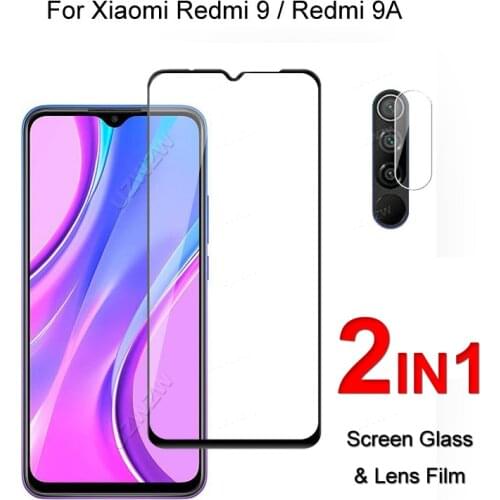 Full Cover Glass For Xiaomi Redmi 9 9A Screen Protector Protective Tempered Glass Explosion Proof & Camera Lens Film