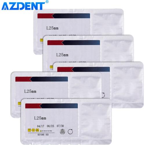 AZDENT 5 Boxes Dental Endodontic Root Canal Files Niti File 25mm X1 X2 X3 Engine Use Golden 3Pcs/Box
