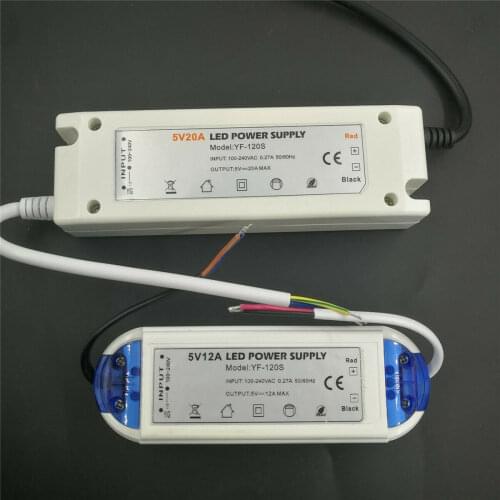 LED Power Supply 5V 12A 20A 60W 100W 110V 220V AC to DC LED Strip power supply