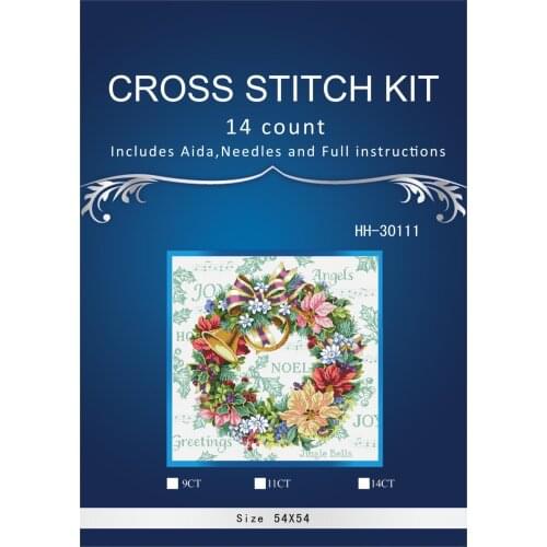 Top Quality Beautiful Lovely Counted Cross Stitch Kit Holiday Harmony Wreath Christmas Jingle Bells dim 08662