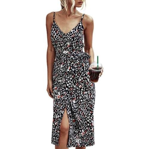 Summer Ladies Dress Sling Tight Waist Elegant Women Vintage Print Sexy Boho elegant Dress Vintage Floral Print Maxi Dress