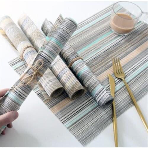 1PC Elegant PVC Non-slip Placemat Waterproof Oil-proof Table Mat Tableware Eco-friendly Heat-resistant Placemats Home Decor