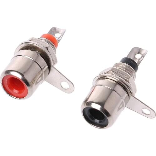 10 Pcs Nickel Plated RCA Phono Chassis Panel Mount Female Socket Adapter Red+Black