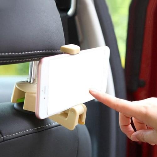 2 in 1 Car Backseat Headrest Phone Holder Folding Hanger Mount for Cellphone