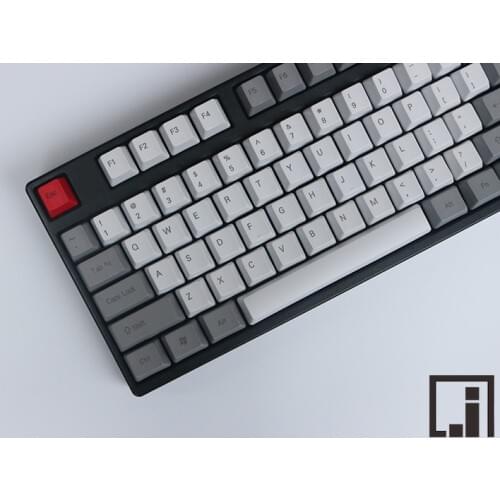 White gray retro PBT keycap for mechanical keyboard 104 keys OEM ANSI side top print