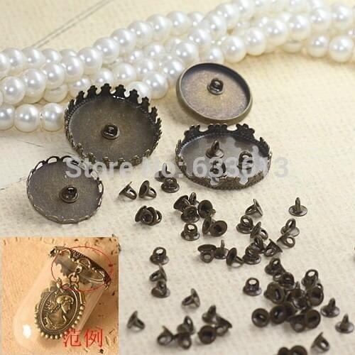 Free ship!!! NEW hot 400pcs/lot 4mm cap / pendant connector for glass cover vial DIY (the price is only the 4mm metal cap)