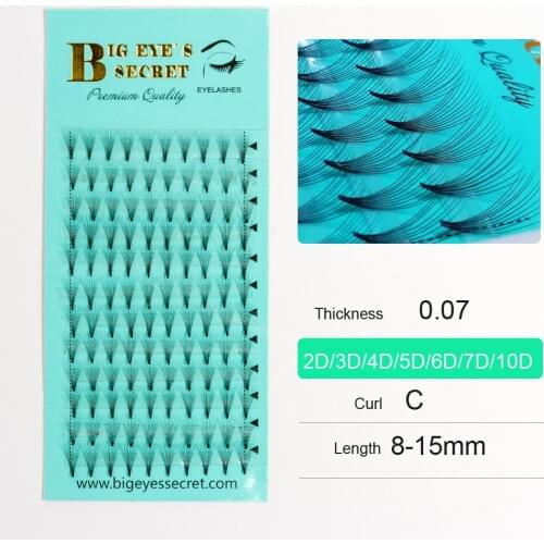 Big Eyes Secret 2D3D4D5D6D7D10D Premade Fans Pre Fanned Lashes Makeup Eyelash Extensions False Eyelashes Pre Made Volume Fans