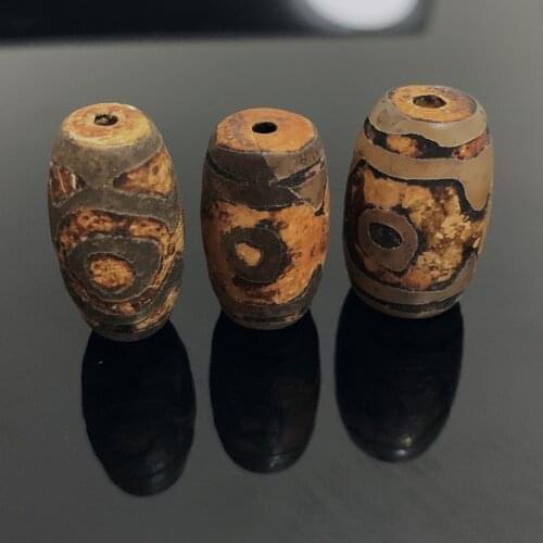 25x15mm Vintage Jewelry Buddha Prayer Beads DIY Retro Natural Tibetan Dzi Agates Beads Three Eyed Agates Beads for Women Male