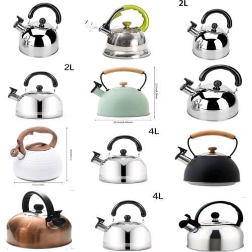 Tea Kettle Whistling Stainless Steel Teakettle with Ergonomic Handle Whistling Teapot for Induction Cookers Gas Stoves spot
