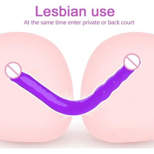 Double Head Dildo Long Jelly Realistic Dildo Double Ended Dildo Flexible Big Penis for Women Masturbator Sex Toys for Lesbian