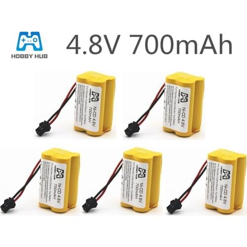 Hobby Hub 4.8v 700mAh Ni-Cd Battery for RC Boat Car Remote Control Toys spare parts nicd AA 4.8v rechargeable Battery Pack