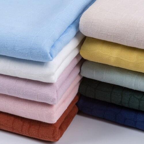 Plaid Jacquard Pure Cotton Fabric 100% Kids Light and Breathable Dress Shirt for Sewing DIY Cloth Black White Pink by the meter