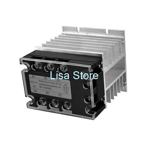 Control 90-280VAC Load 380VAC 40A SSR Solid State Relay + Aluminum Heat Sink