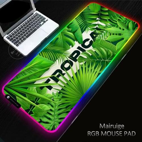 40X90CM RGB Gaming XXL INS Banana Leaf Mouse Pad Anti-Slip Rubber Base Computer Keyboard MousePad Anti-slip Mat for Computer PC
